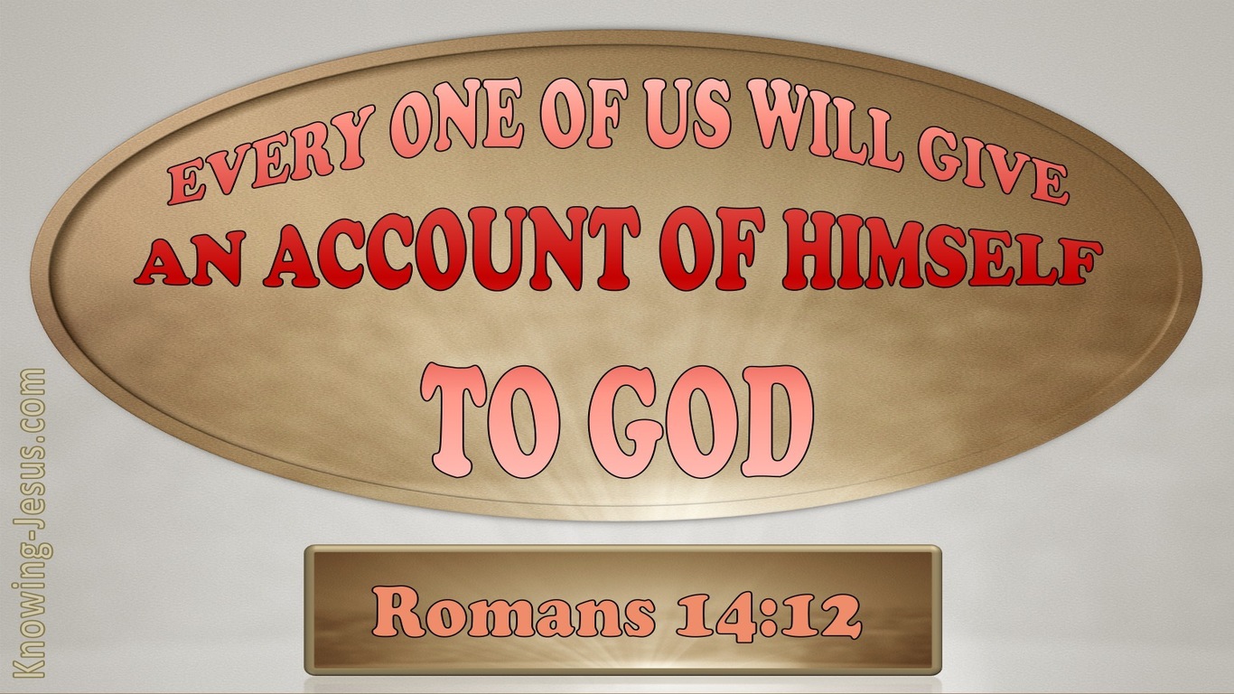 Romans 14:12 Everyone Will Give An Account (red)